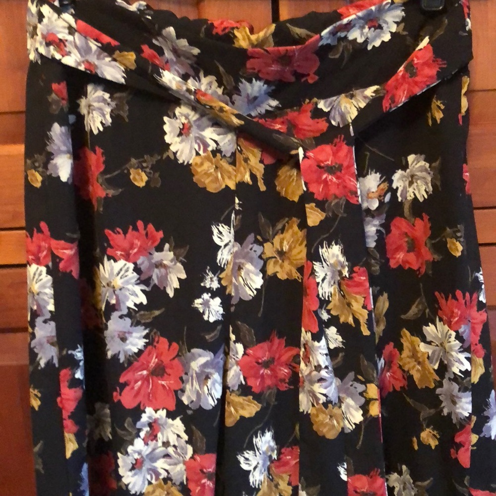 Wide leg floral pants